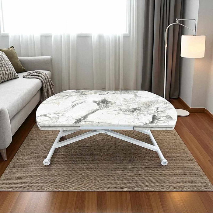 Hanah Home Mesa de Comedor Extensible Yan Yari Oval - Mármol Blanco